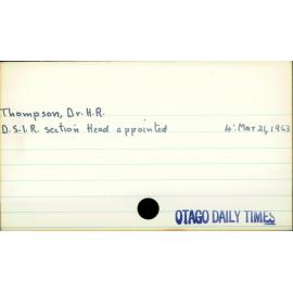 Thompson, Dr. H. R.