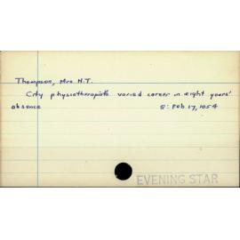 Thompson, Mrs H. T.