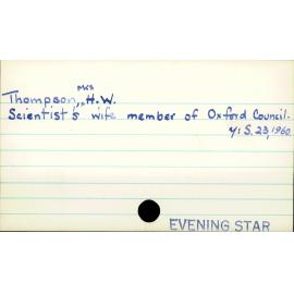Thompson, Mrs H. W.