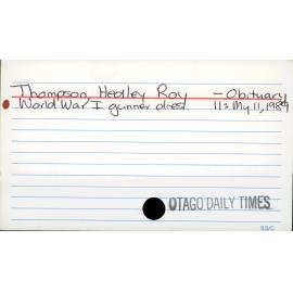 Thompson, Healey Roy - Obituary