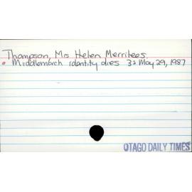 Thompson, Mrs Helen Merrilees