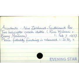 Accidents - New Zealand - Southland Province