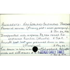Accidents - New Zealand - Southland Province