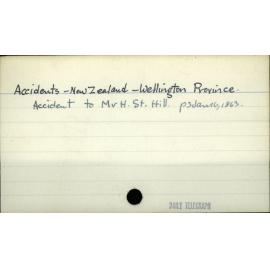 Accidents - New Zealand - Wellington Province 