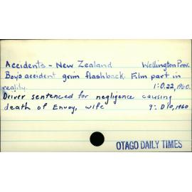 Accidents - New Zealand   Wellington Prov.