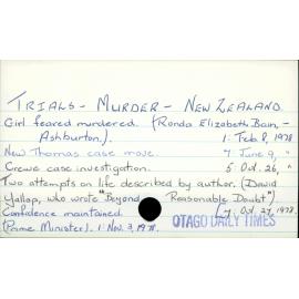 Trails - Murder - New Zaland