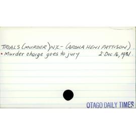 Trials (Murder) - New Zealand