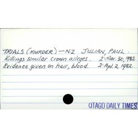 Trials (Murder) - New Zealand - Paul Julian