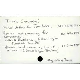 Trials (Murder) - New Zealand