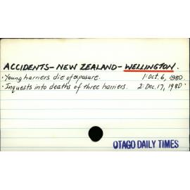 ACCIDENTS - NEW ZEALAND - WELLINGTON