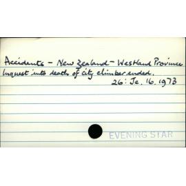 Accidents - New Zealand - Westland Province 