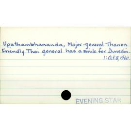 Upthambhananda, Major-General Thanon