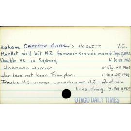 Upham, Captain Charles Hazlitt, V.C.