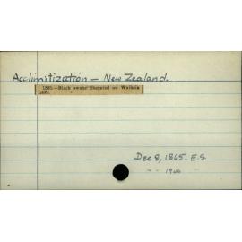 Acclimatization - New Zealand