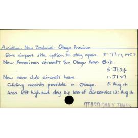 Aviation - New Zealand - Otago Province