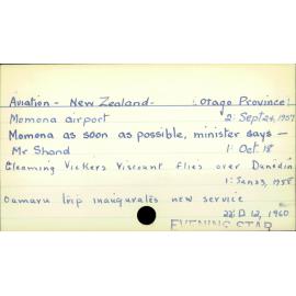 Aviation - New Zealand - Otago Province