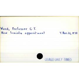 Ward, Professor G T