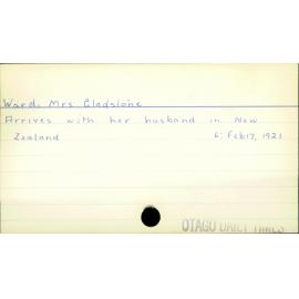 Ward, Mrs Gladstone