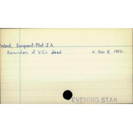 Ward, Sergeant - Pilot J. A.