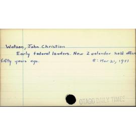 Watson, John Christian