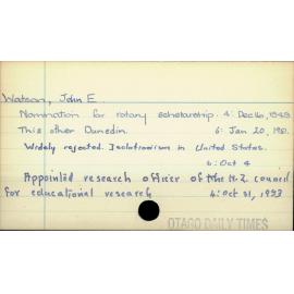 Watson, John E.