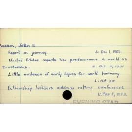 Watson, John E.