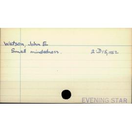Watson, John E.