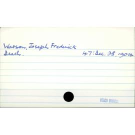 Watson, Joseph Frederick