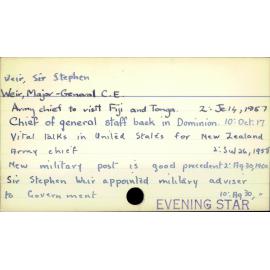 Weir, Sir Stephen, Major-General C.E.