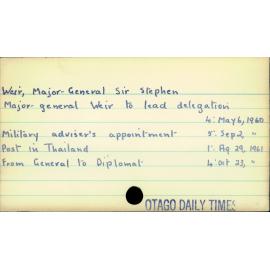 Weir, Stephen (Sir, Major-General, CE)