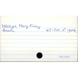Weitzel, Mary Finlay