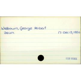 Welbourn, George Herbert 
