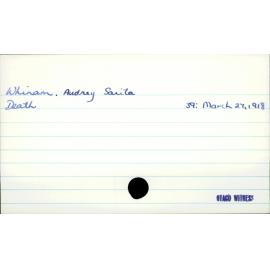 Whinam, Audrey Sarita