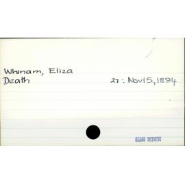 Whinam, Eliza