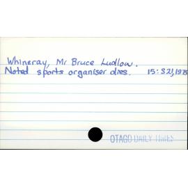 Whineray, Mr Bruce Ludlow