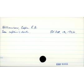 Williamson, Captn. R. A.