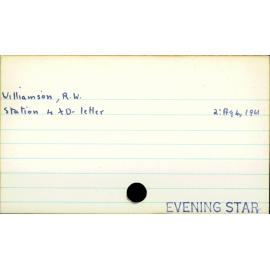 Williamson, R. W.