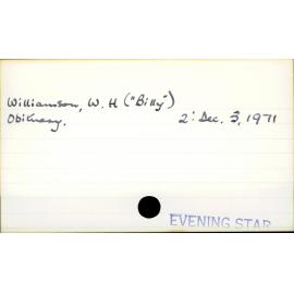 Williamson, W.  H  ("Billy")