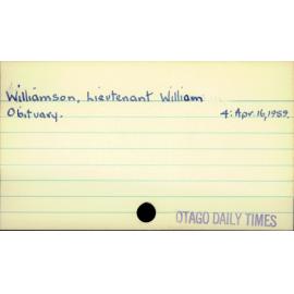 Williamson, Lieutenant William