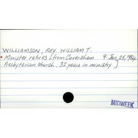 Williamson, Rev William T
