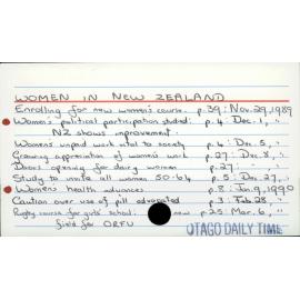 WOMEN IN NEW ZEALAND