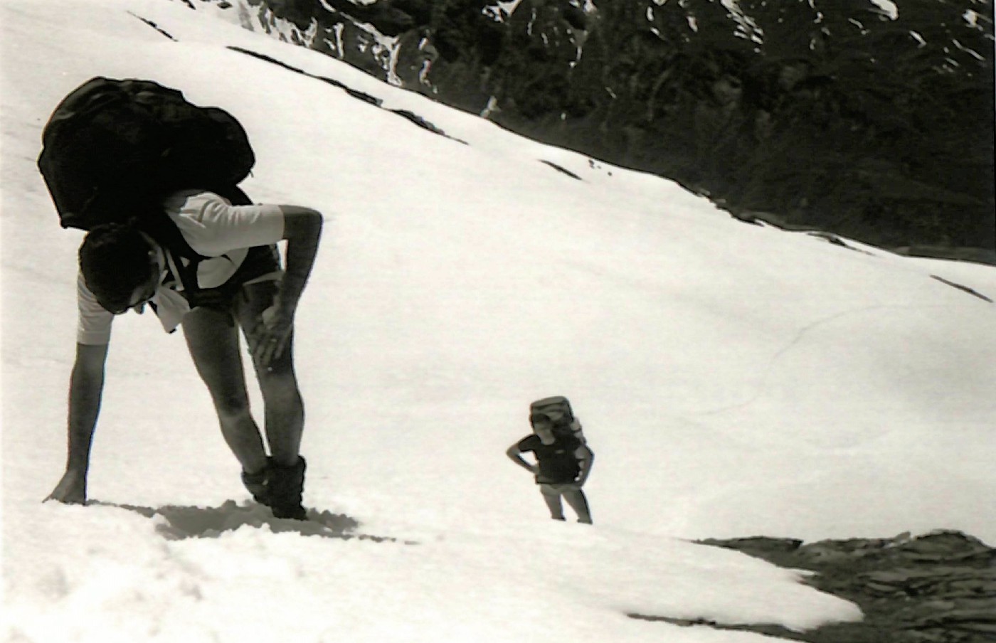 Peter Woods and Brian Benn on a climb up toward the Albert Burn Saddle
Ken Chilton photographer