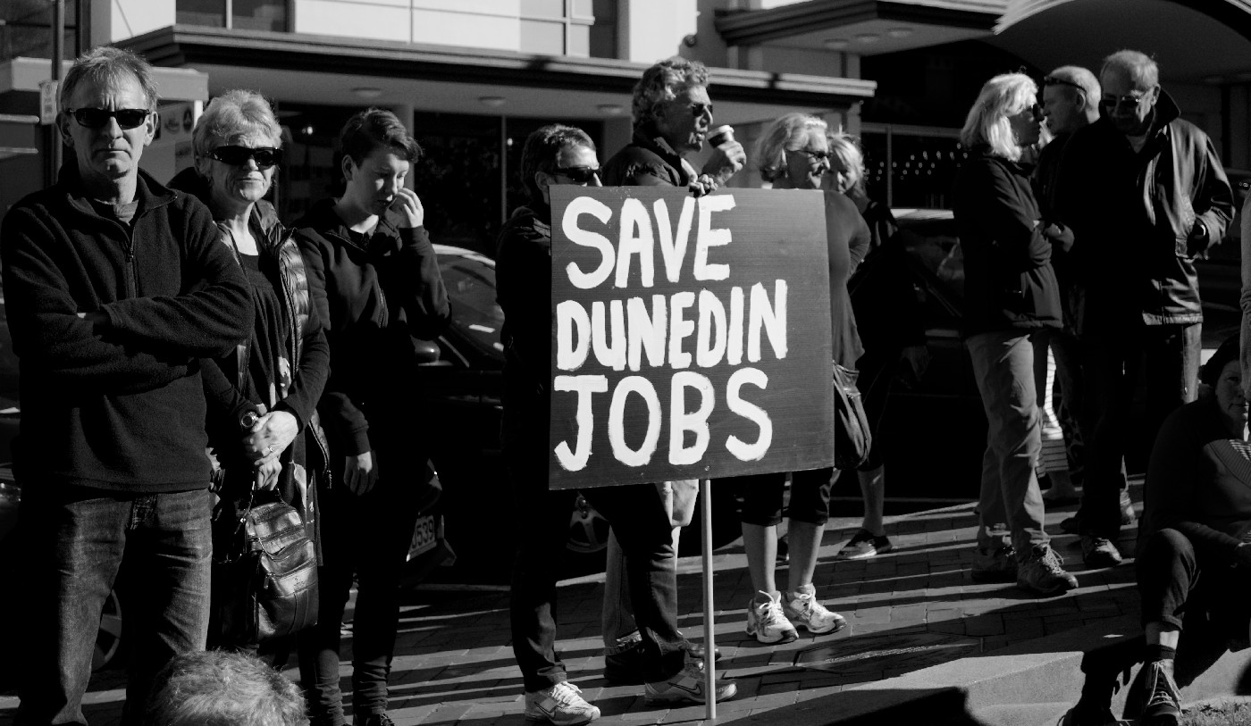 Protest to oppose the outsourcing of food services at the Southern District Health Board