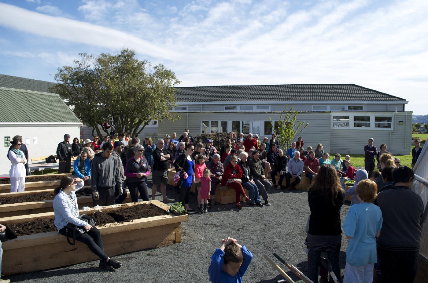 The launch of the GrowSouth Community Garden at Bathgate Park School in October 2013. Photo Credit: Paul S Allen