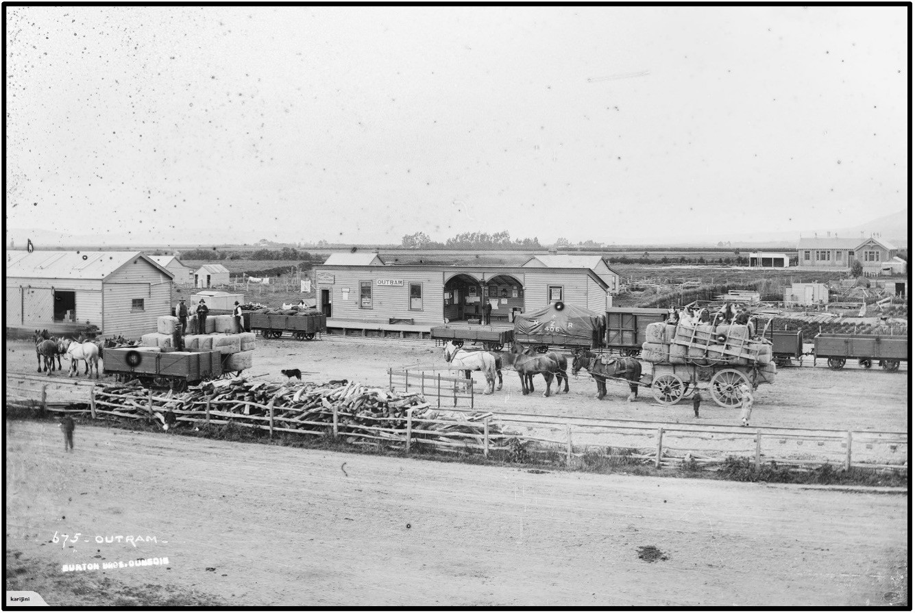 Outram Railway Station. From the Taieri Historical Society photographic collection.