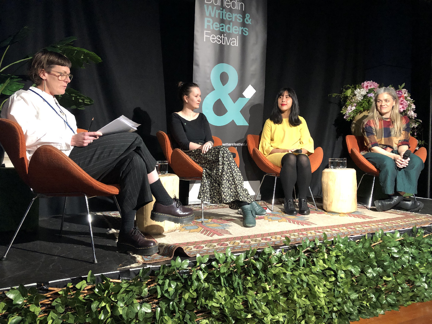 Lynley Edmeades, Susan Wardell, Shu-Ling Chua and Michaela Keeble on the ‘Strong Words’ panel at Dunedin Writers and Readers Festival 2023