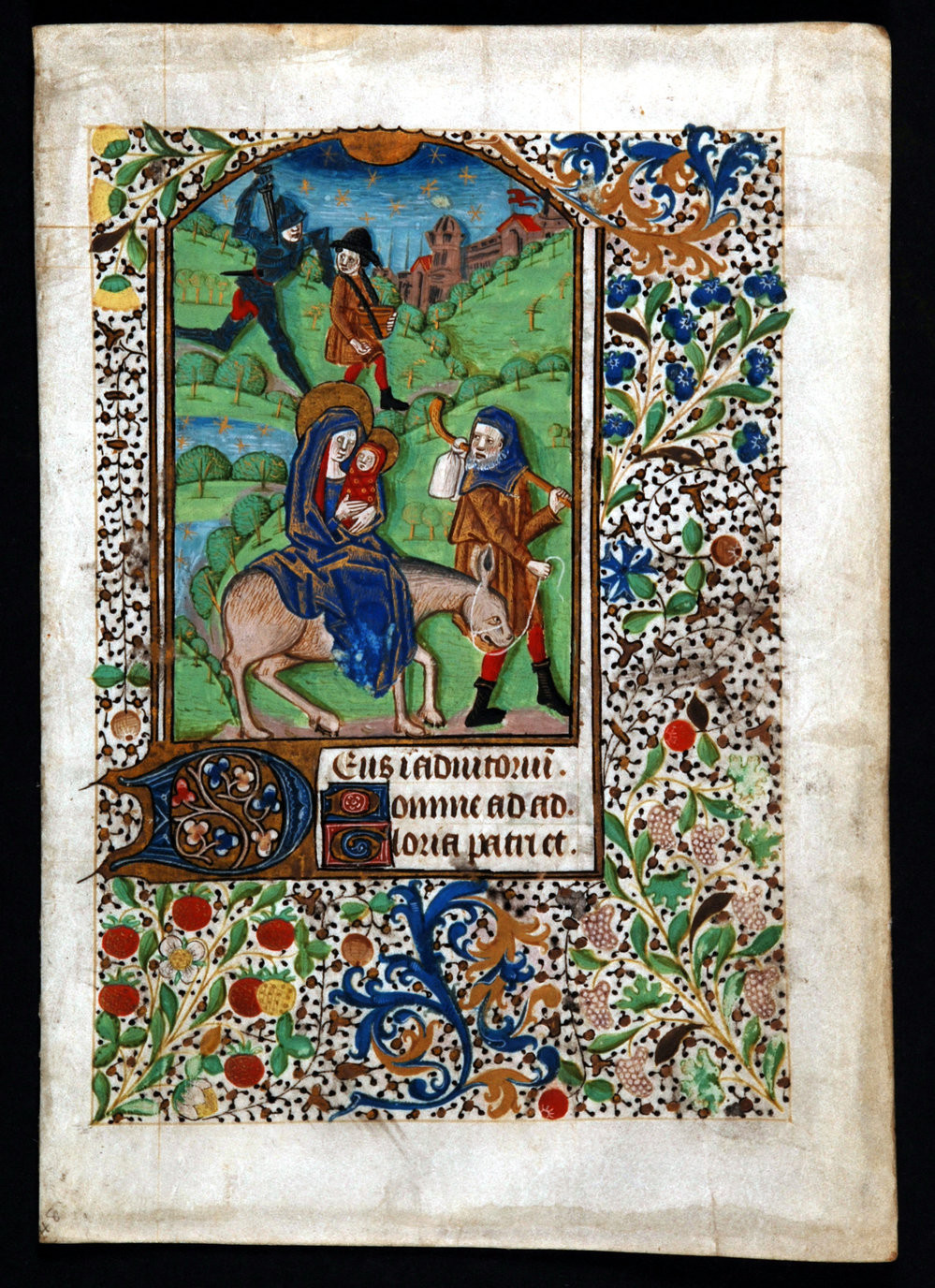 Book of Hours, Latin; the Flight into Egypt and the Miracle of the Cornfields. France (perhaps Paris), ca. 1435–1450