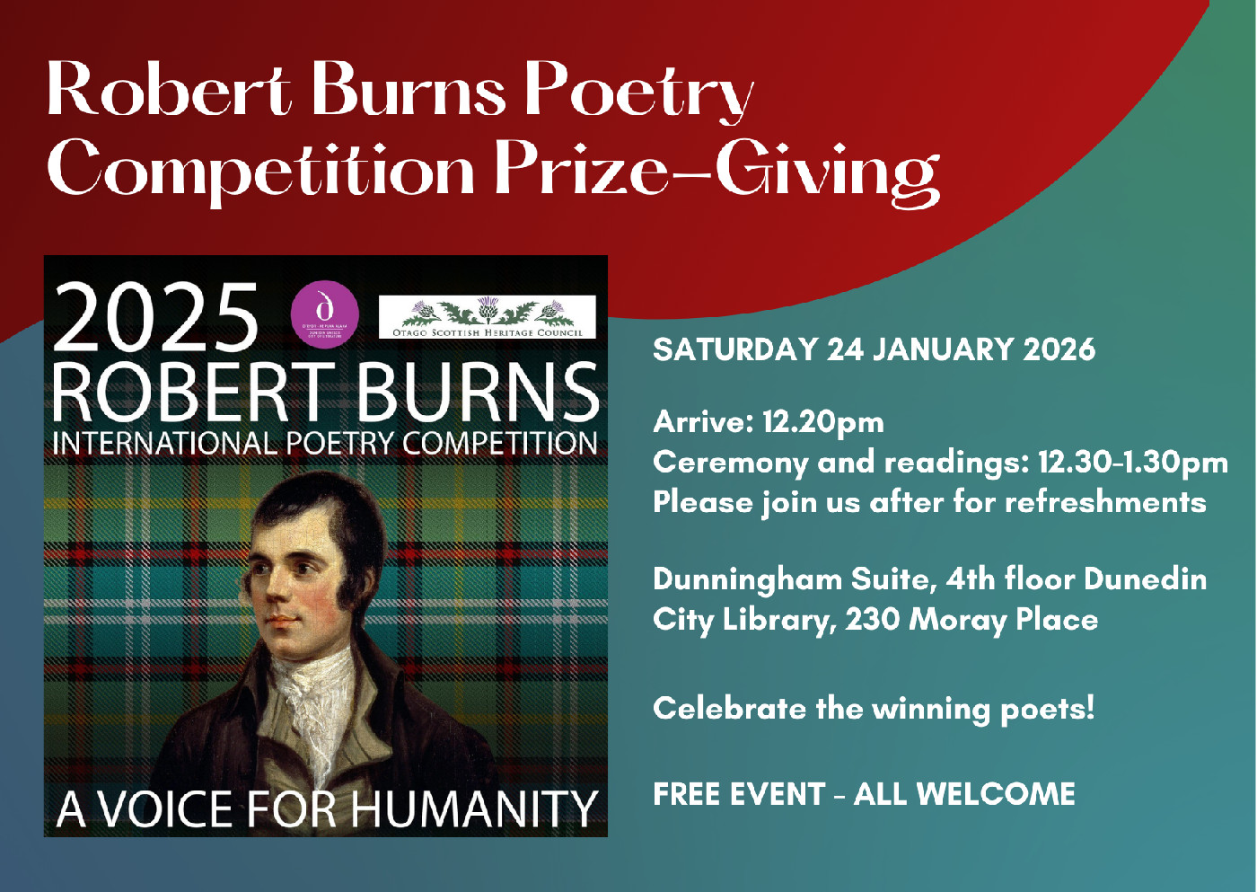 2025 Robbie Burns Poetry Competition Prizegiving 